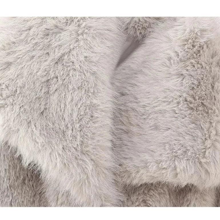 Jachetă elegantă din blană falsă pentru căldură maximă