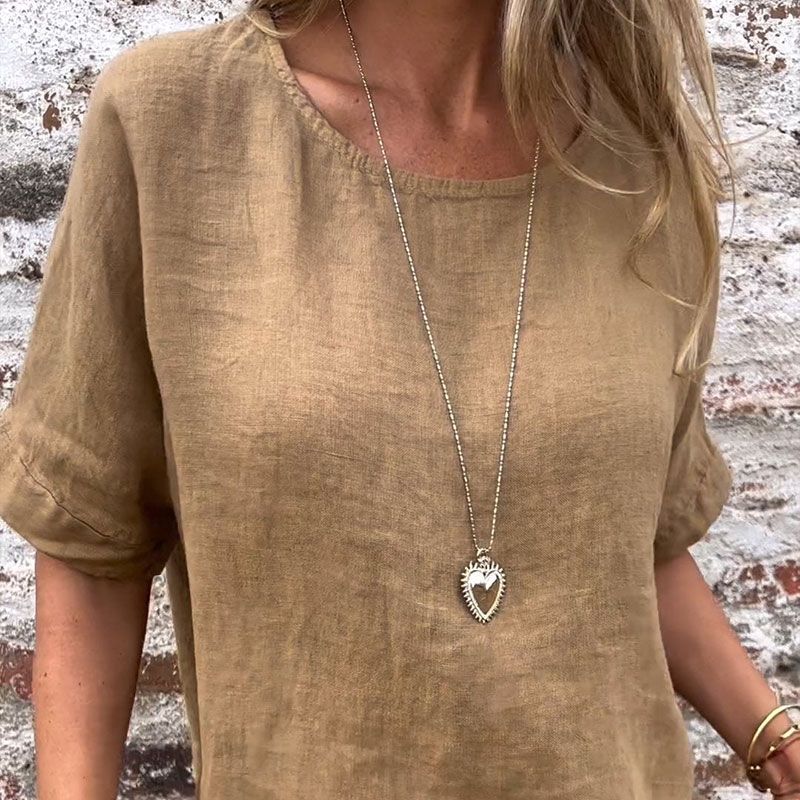 Bluse i bomulds-linned: komfort og elegance i hverdagen
