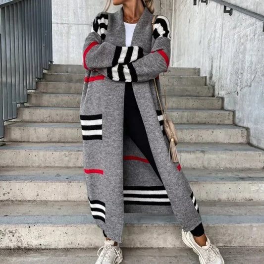 Elegant stribet cardigan: komfort og stil sikret